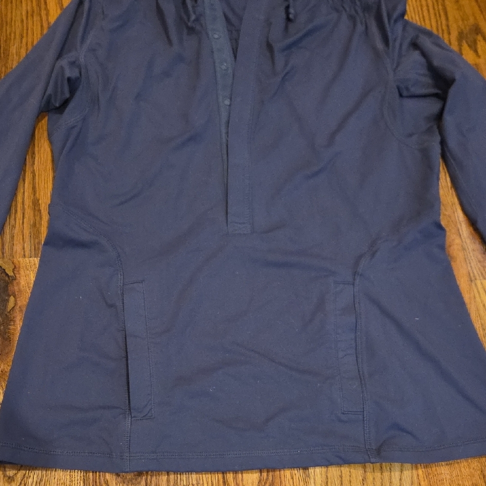 Women's Deep Blue Hooded Jacket - Picture 3 of 6